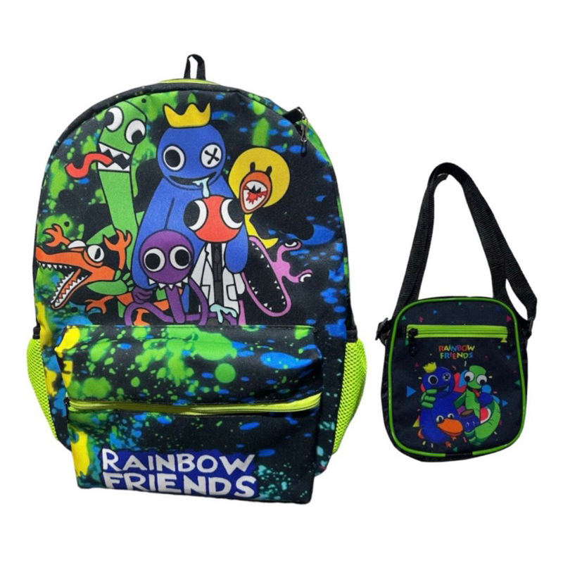 Mochila Rainbow Friends Costas e Shoulder Bag bolsa transversal