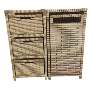 roupeiro basculante cesto roupa suja e gaveteiro organizador 3 gavetas 30x30x60cm