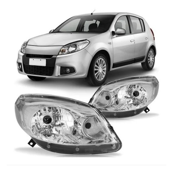 Farol Sandero Cromado 2012 2013 2014 1° Linha Top