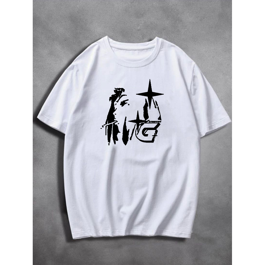 Camiseta Gcigar Anime Star Oversized Long Line Manga Curta Básica