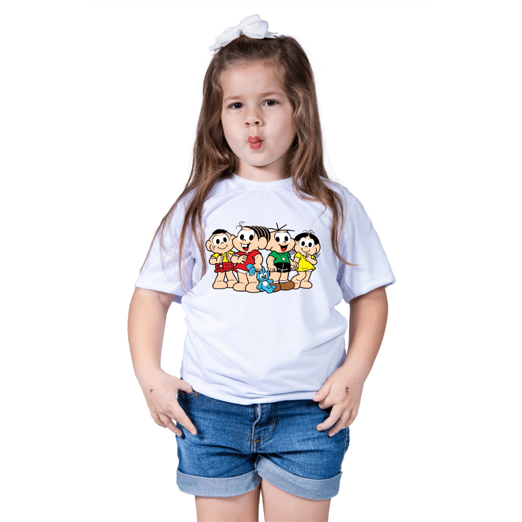 Roupa infantil Camiseta turma da mônica chico bento cebolinha cascão coelho sansão magali