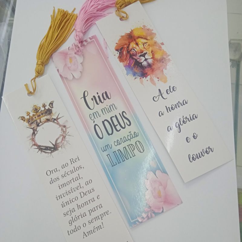 Kit 10 Marca Página com Pom Pom para Livro e Bíblia