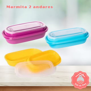 Marmita 2 em 1 Neon Plasútil - Marmitinha Fit - 2 andares