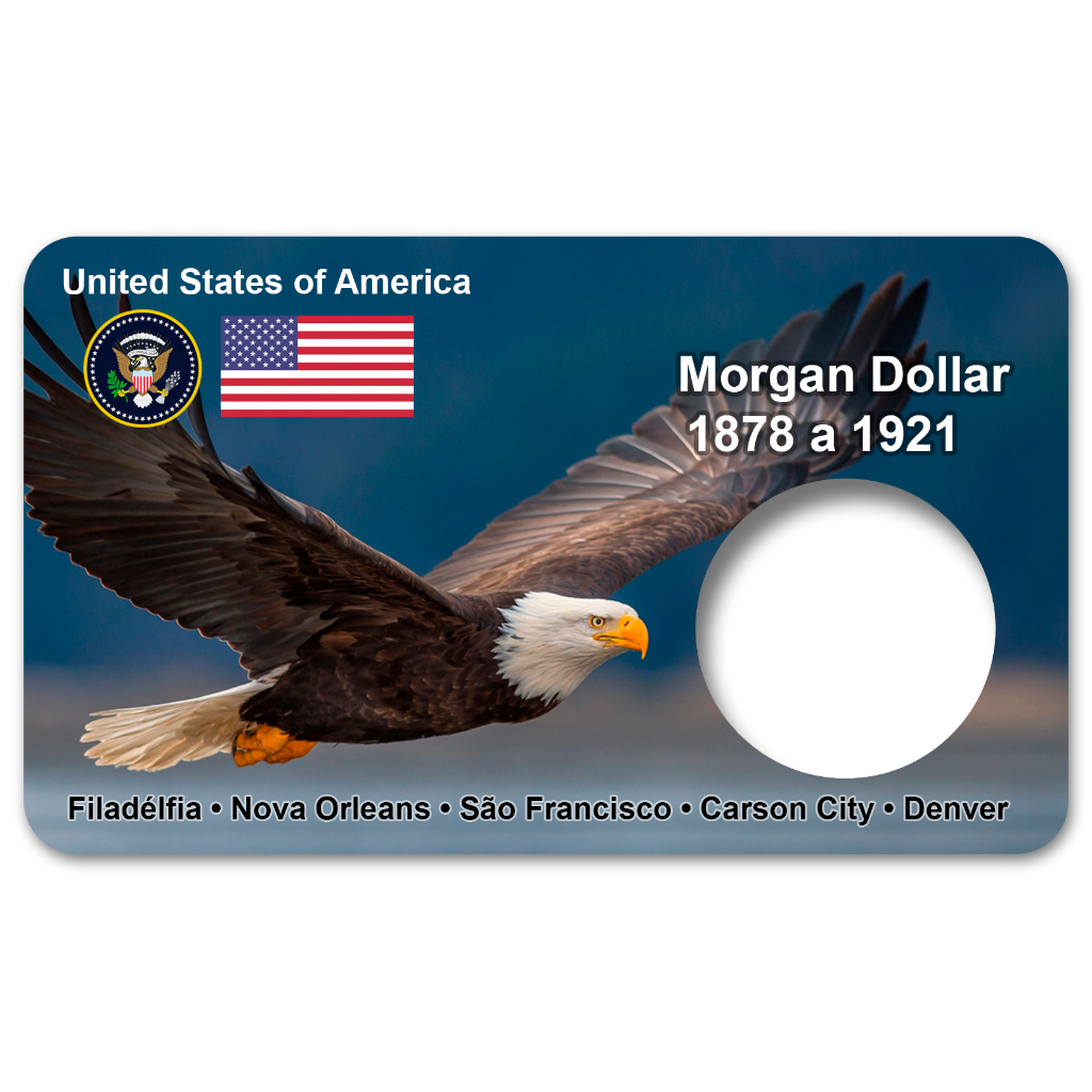 Display Expositor para Moeda Americana Morgan Dolar de Prata