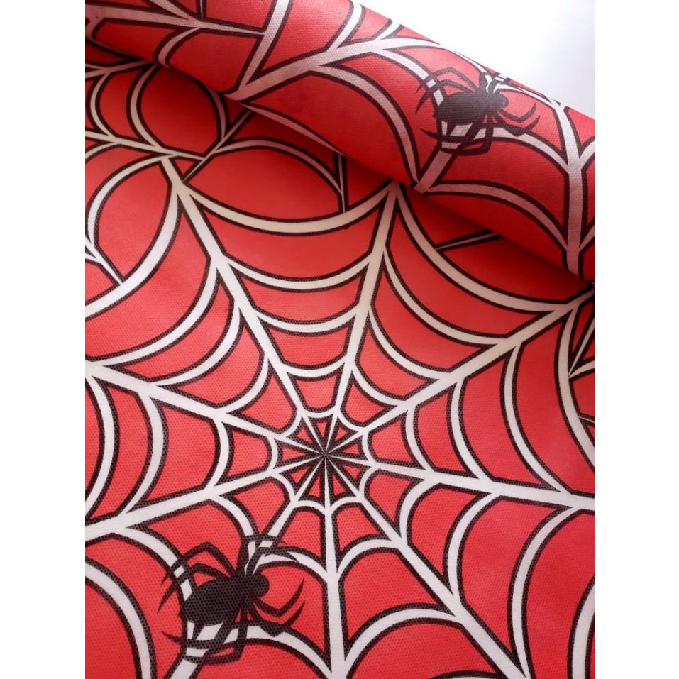 2-10 metros Tnt Estampado Halloween Teias de Aranha Homem Aranha Decoração Festa Parede Painel Toalha de Mesa Cenário