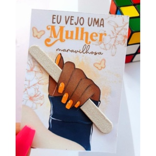 kit com 50 tags para Mini lixas, tags para escovinha de cílios mimo para cliente em Oferta na Shopee