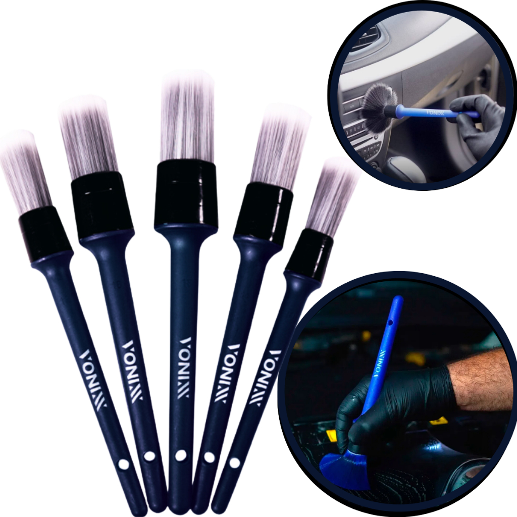 Kit 5 Pincéis Para Detalhamento Automotivo Interno Vonixx em Oferta na Shopee