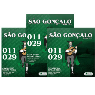Pack Kit 3 Encordoamentos .011 Níquel com Bolinha para Cavaco São Gonçalo- 131TP