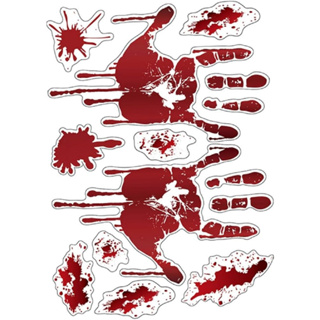 Adesivo Mãos Pé Sangrando Sangue Zumbi Halloween Vitrine Parede em Oferta na Shopee