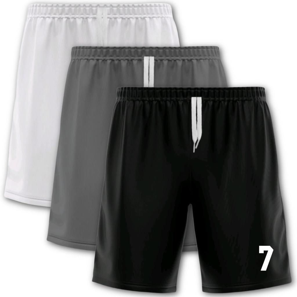 Kit com 3 Bermudas Shorts de Futebol Dry Fit Com Numeração 7 Masculino em Oferta na Shopee
