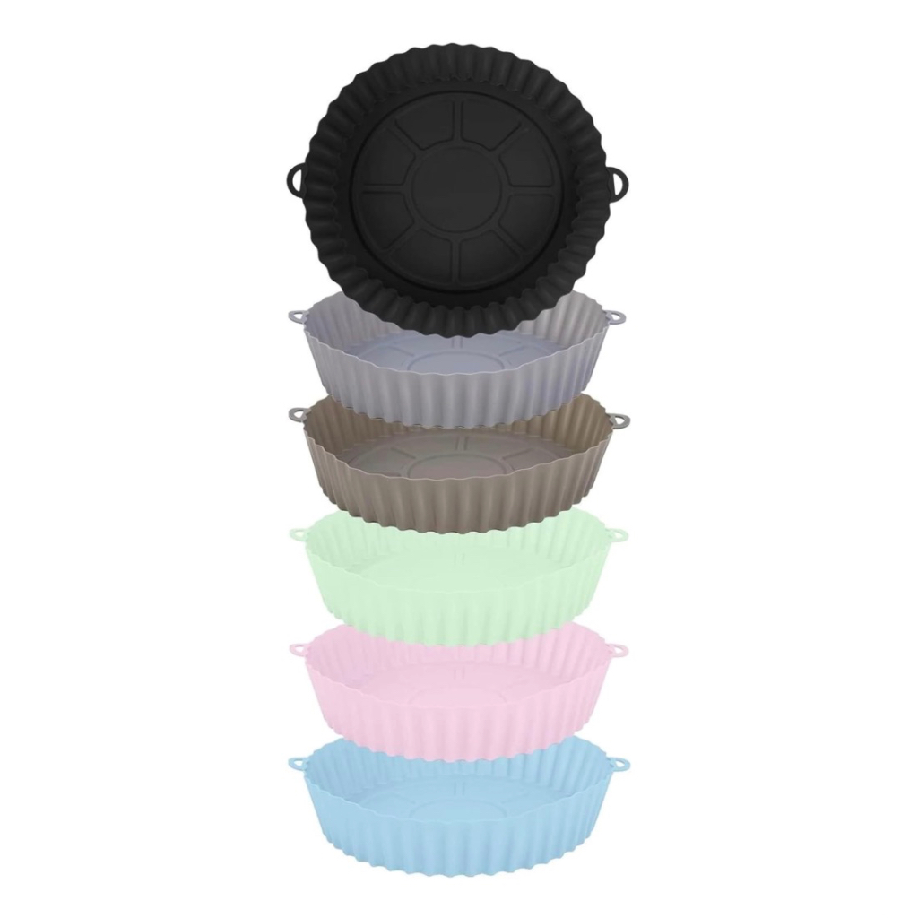 Forma De Silicone Para Air Fryer Forno Microondas Fritadeira Assadeira Reutilizável Antiaderente