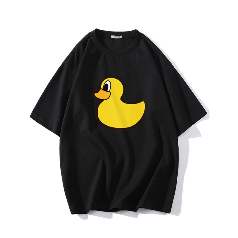 Camiseta Pato Amarelo Duck Yellow Oversized Long Line Manga Curta Básica