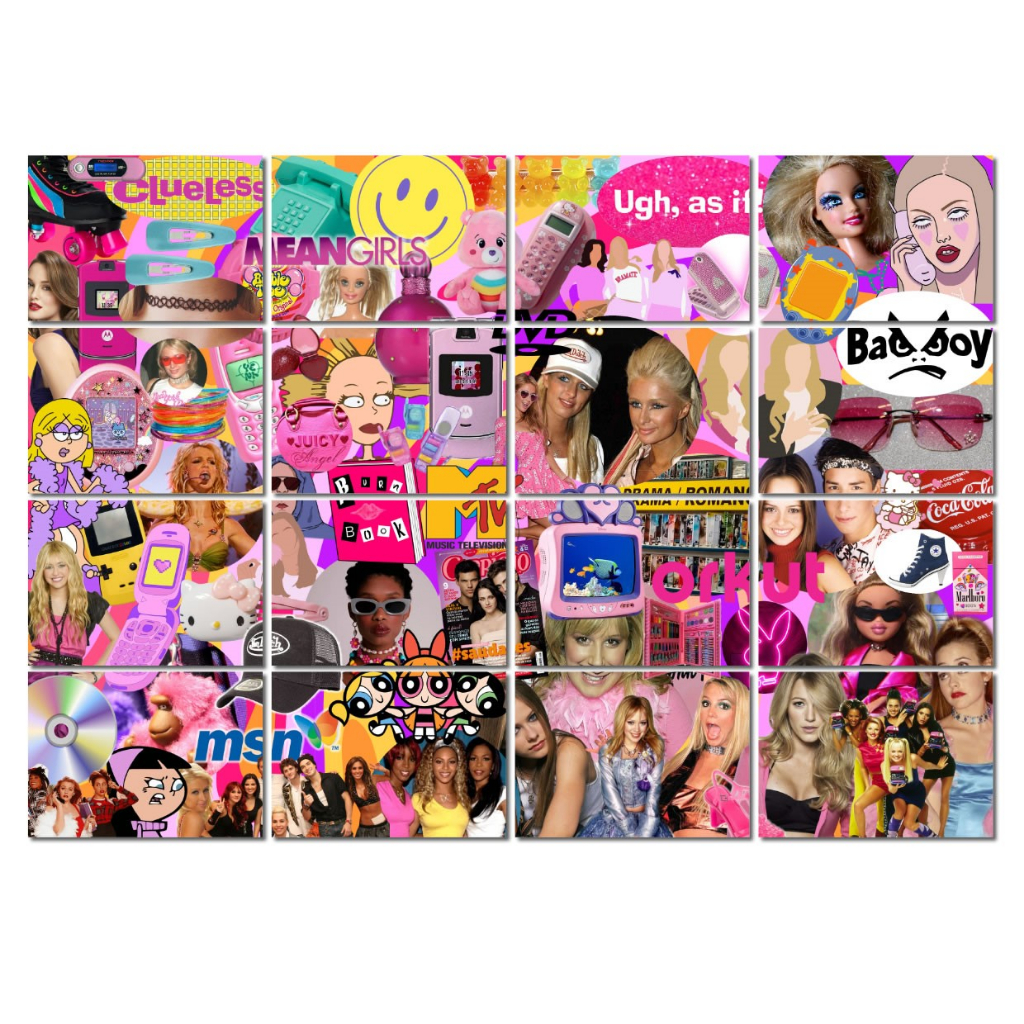 Banner Pôster festa Anos 2000 Y2K Collage Divas Pop Revista Vintage 118x0,84 em Oferta na Shopee