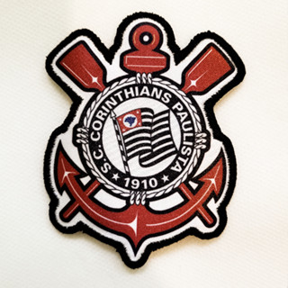 Patch bordado escudo do corinthians termocolante ou velcro