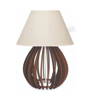 01 ABAJUR LUMINÁRIA MDF BOLA MARROM em Oferta na Shopee