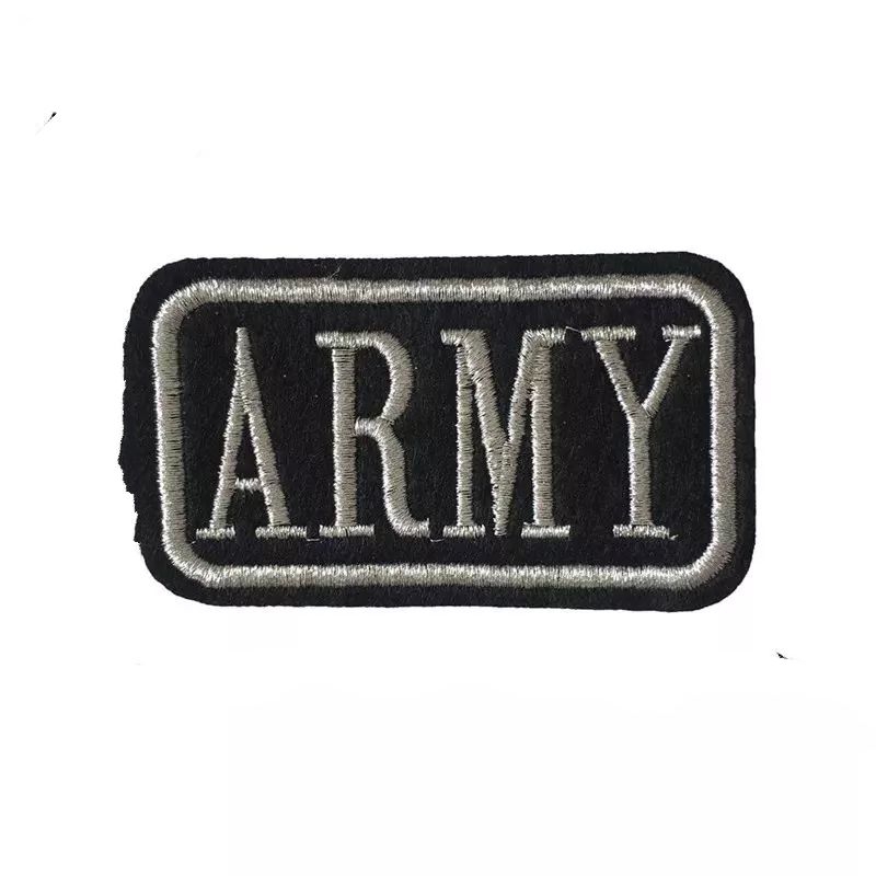 Adesivo de Roupa Aplique Patch Bordado Termocolante Remendo Arma Army Militar Dourado Masculino