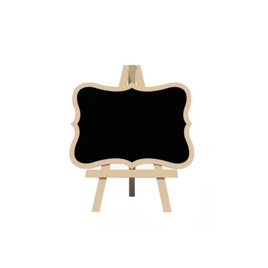 Mini Quadro Negro Cavalete 35x30cm - Mini Lousa - Enfeite - Decoração - Escrever - Enfeite de Mesa  Chá Revelação