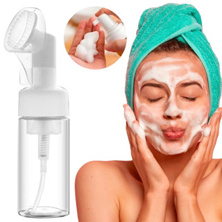 Frasco Pump Espumador Com Escova De Silicone Para Skin Care 150ML