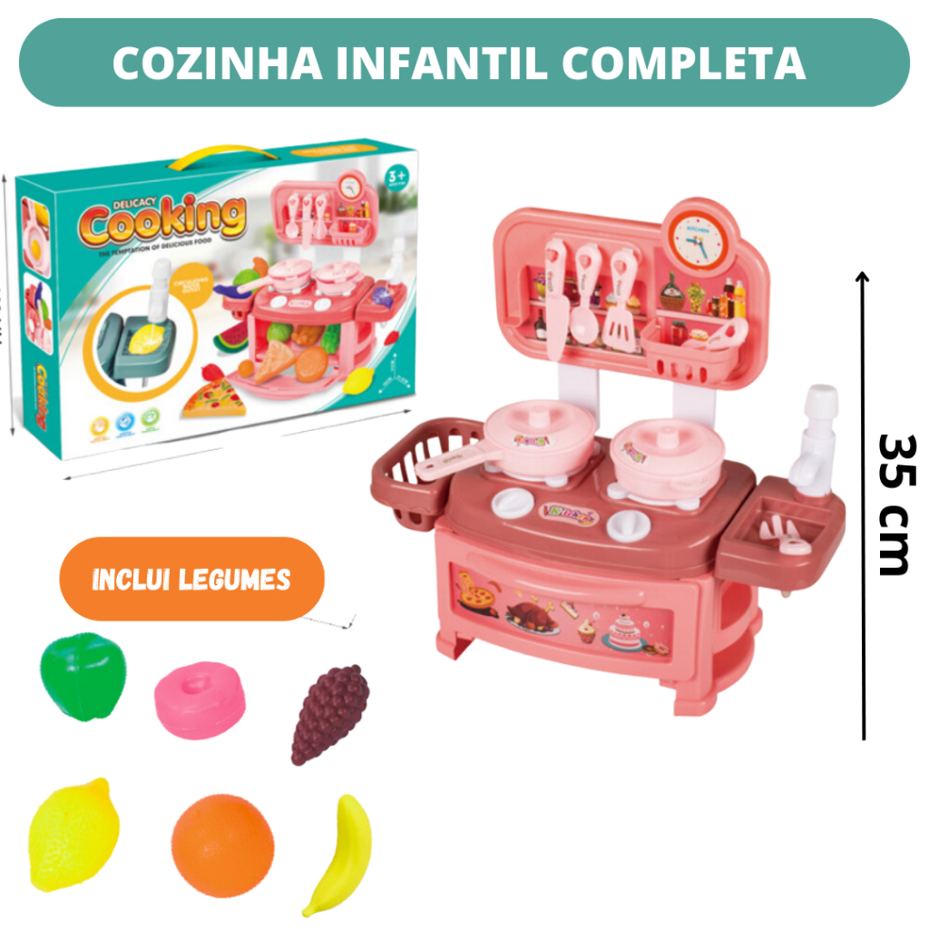 Brinquedo Infantil Cozinha Completa Master Fogão com Panelinha