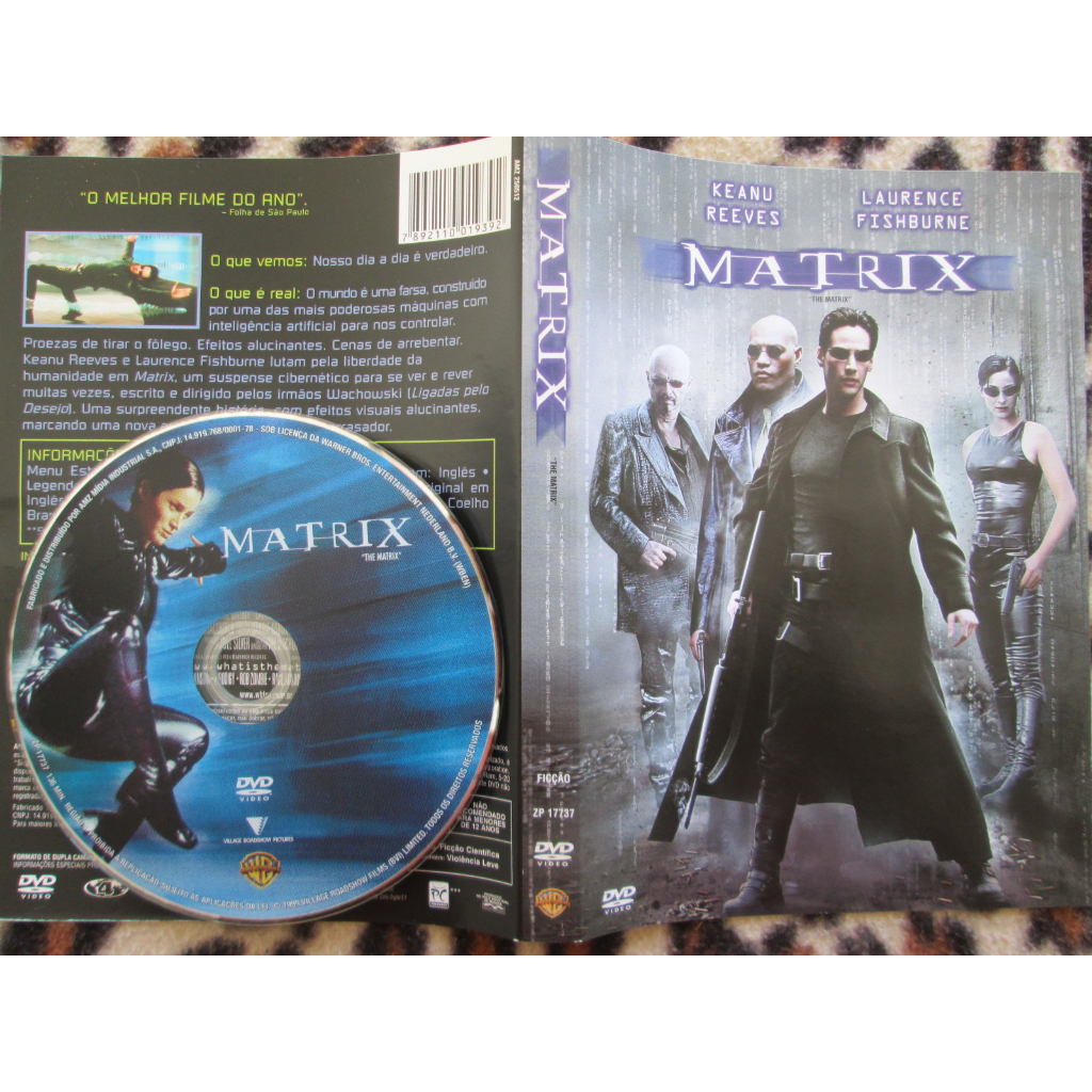 DVD - MATRIX / Keanu Reeves / Laurence  / O Melhor Filme Do Ano / Com Encarte Simples / Mídia Impecável / Original