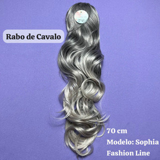SOPHIA Aplique Rabo De Cavalo Liso Ondulado 70cm Fashion Line Fibra Orgânica 170g
