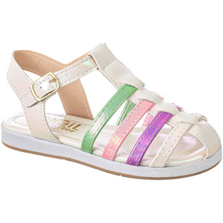 Sandália Infantil Feminina Bebê Colorida Flatform Confortável Rasteirinha Festa Moda Atual GiGiL Teen