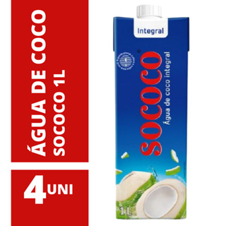 Água De Coco Sococo 1L - 4 Unidades em Oferta na Shopee