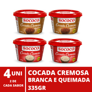 Cocada Cremosa Sococo - Kit com 2 Brancas e 2 Queimada