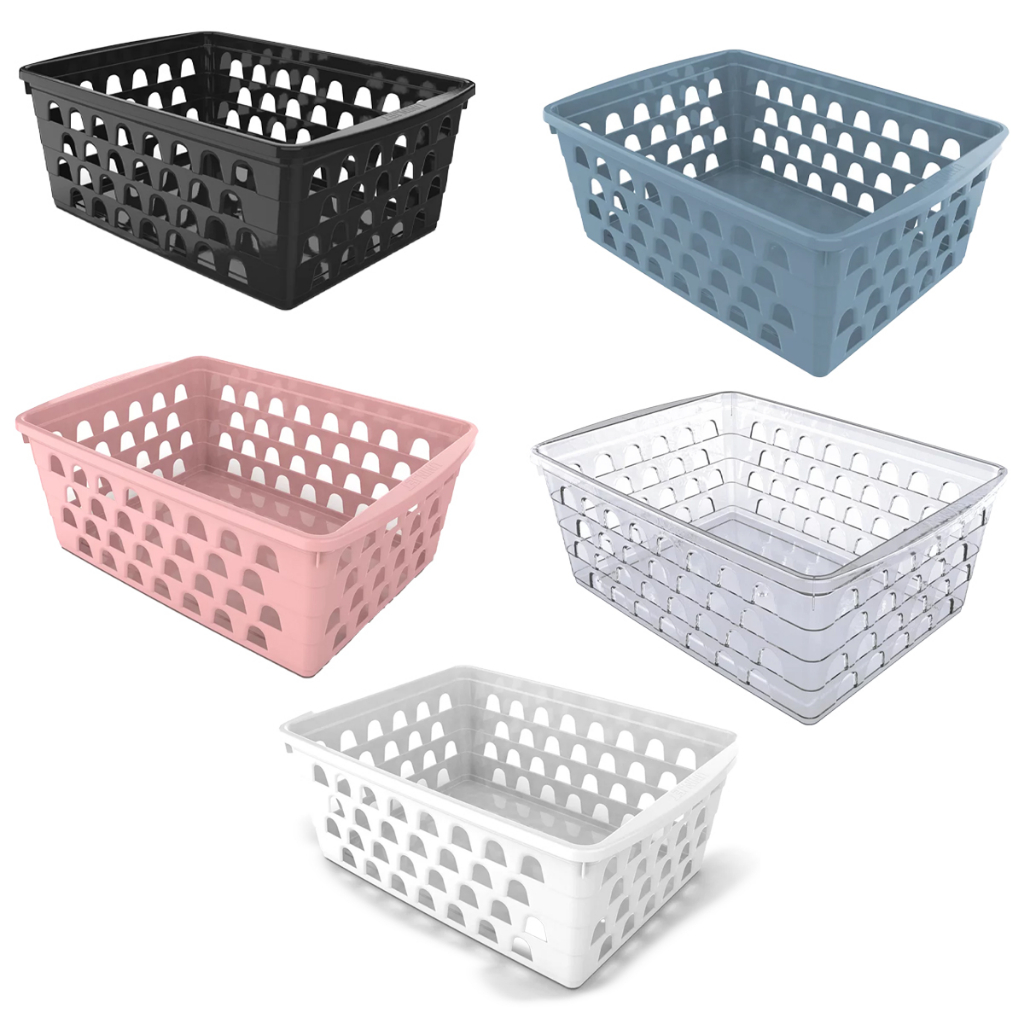 Cesto Organizador Multiuso Extra Grande GG Rosa/Preto/Transparente/Azul/Branco em Oferta na Shopee