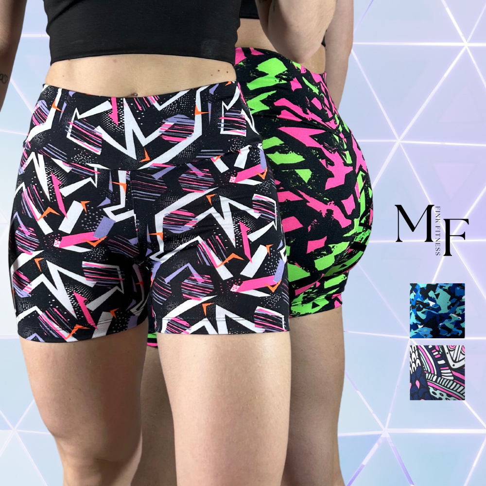 Kit C/ 2 Shorts Estampados Bermuda Academia Feminino