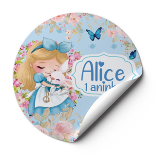 ETIQUETA ADESIVA ALICE NO PAIS DAS MARAVILHAS CUTE 4X4 em Oferta na Shopee