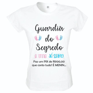 Camiseta Guardiã Do Segredo Chá Revelação Titia Baby Look