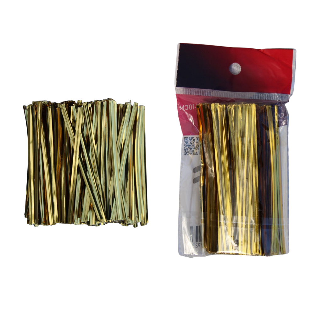 520un Amarrilho Colorido Dourado Lacre Fecho Arame Encapado em Oferta na Shopee