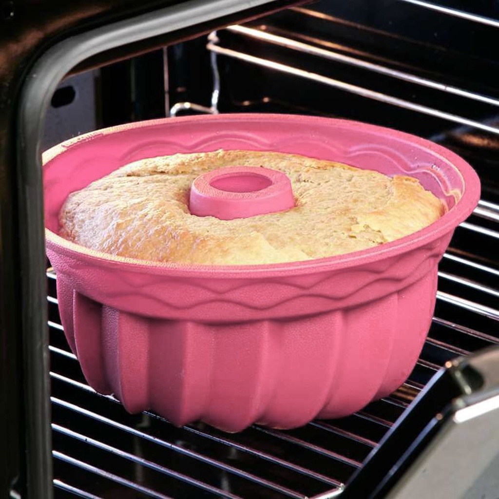 Assadeira Forma De Silicone Para Bolo Pudim Torta Mousse Forno