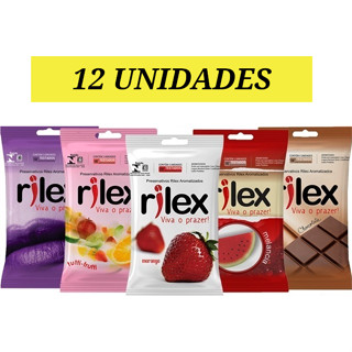 Camisinha Masculina Preservativo Rilex com Aroma Sabor Kit com 12 UNIDADES