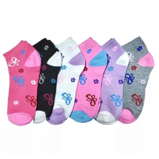 Kit 6 Pares de Meias Soquete Feminina Estampada Cores Estilosas e Delicadas