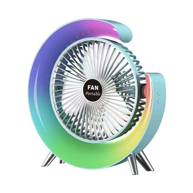 Ventilador de Mesa Silencioso Portátil Colorido RGB Desktopfan Vento Fresco Idali Life