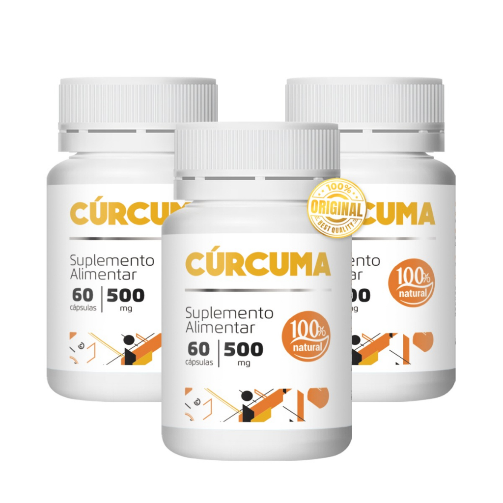 Kit 3 Cúrcuma Longa 60 Cápsulas 500mg Gecap