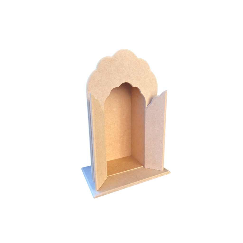 capela oratória madeira mdf cru média 35 cm envio imediato oferta capelinha oratório para santo