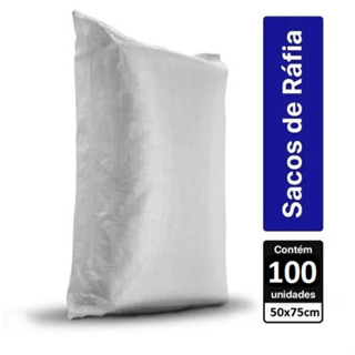 100 Sacos Ráfia 50x75 Reciclagem Sacaria Entulho Ração Suporta até 50kg