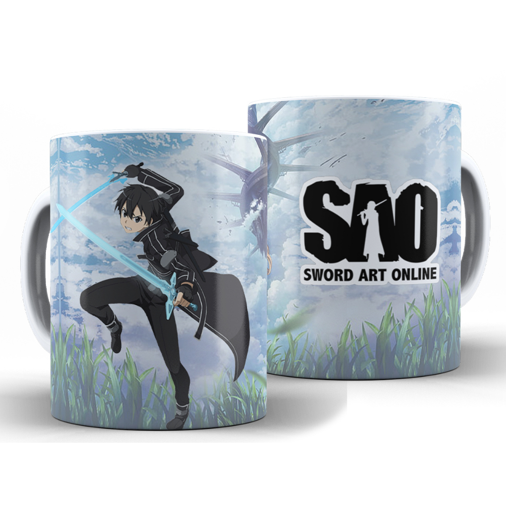 Caneca Sword Art Online + Caixa - Xícara Divertida 325ML Cerâmica