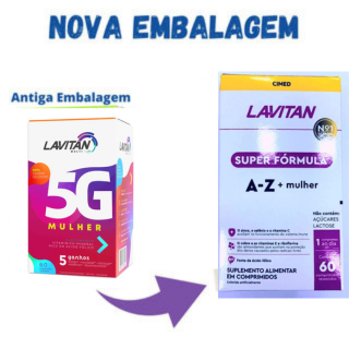 Kit com 2 Lavitan 5g Mulher 60 Comprimidos (A-z super fórmula 120 Comprimidos No Total)