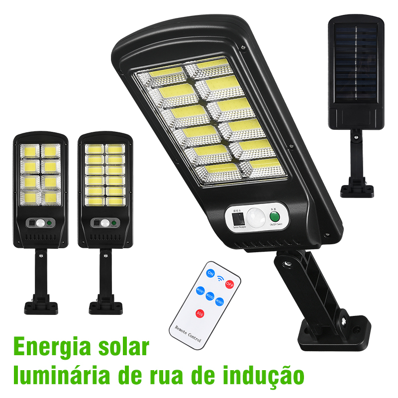 Luminária Solar Poste Parede Refletor 160Cob 200W Sensor  Movimento Prova D'Água C/ Controle em Oferta na Shopee