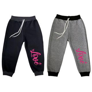Kit 2 Calças Moletom Infantil Feminina Love Confortavel Promoção