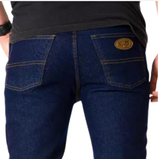 Calça Jeans Masculina Elastano Lycra Tradicional Azul Escuro em Oferta na Shopee