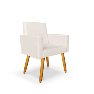 Poltrona Nina suede BEGE decorativa recepção,estética salão de beleza,escritório