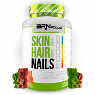Gummy Hair Vitaminas Em Gominhas Para Crescimento Capilar Pele Unha Com 30 Capsulas - BRN FOODS