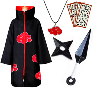 Manto Da Akatsuki Kit Ninja Fantasia Naruto Gola Dura/Ziper