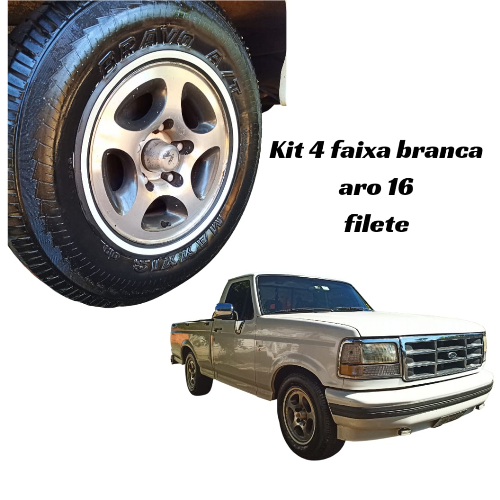 Jogo de faixa branca aro 16 filete c10 f100
