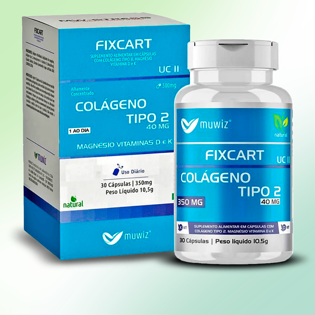 Colágeno Tipo 2 + Magnésio + Vitaminas D e K FixCart Muwiz 30 cápsulas 350mg